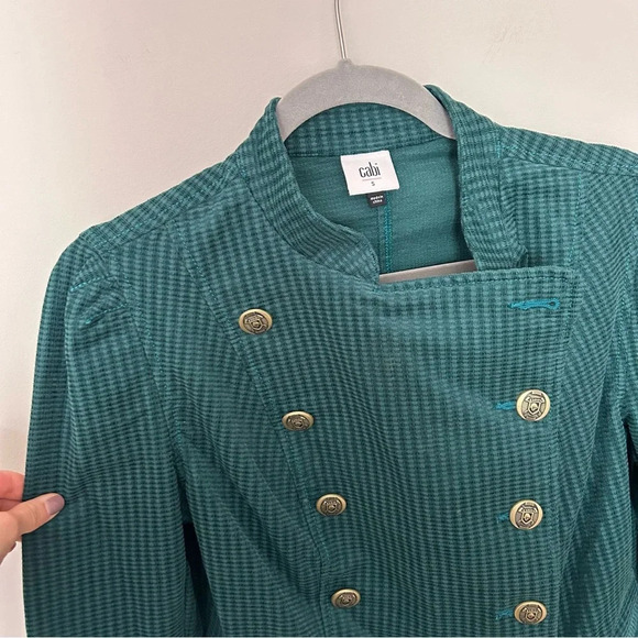 Cabi Lennon Jacket Legion Teal  Gold Button Details Size XS Style #3913 - Picture 5 of 9